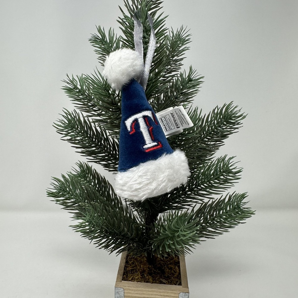 Texas Rangers Hat Cap Ornament Blue White MLB Baseball Christmas Tree Decoration
